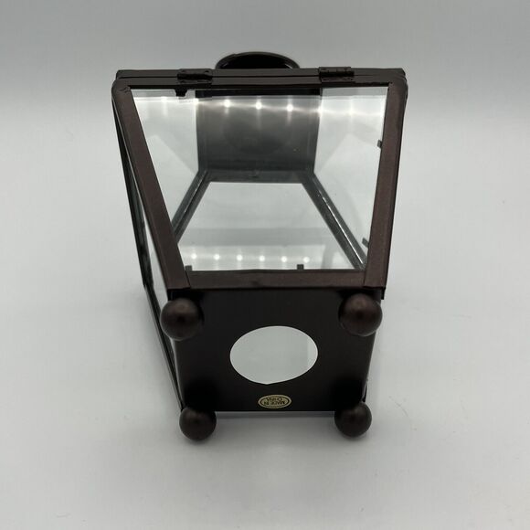 Bronze Lantern Glass Modern Contemporary Candleholder Decor Opens *No Bulb* NWOT - Picture 5 of 7